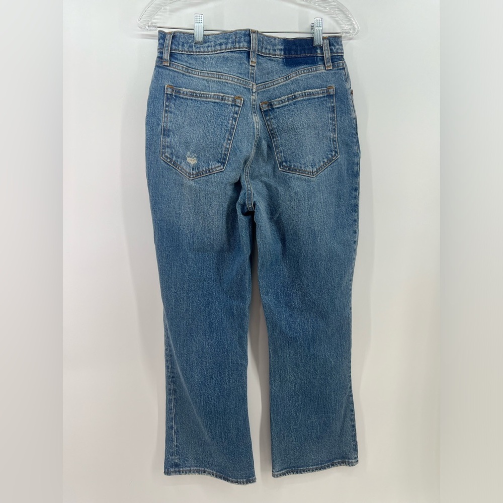 NWT Abercrombie & Fitch Distressed Ultra High Rise Kick Flare Crop Jeans 28 6R - Picture 3 of 7